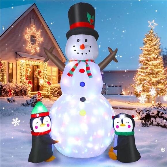 8FT Christmas Decorations Inflatable Snowman, Blow Up Snowman Christmas - Picture 1 of 7